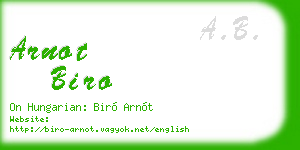 arnot biro business card
